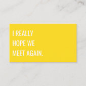 Carte De Visite Typographie jaune moderne unique Créative (Devant)