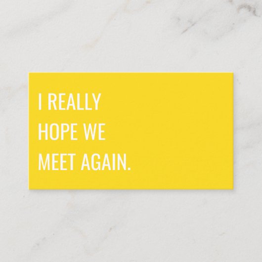 Carte De Visite Typographie jaune moderne unique Créative (Devant)