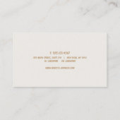 Carte De Visite Typographie manuscrite de script off White Gold (Dos)