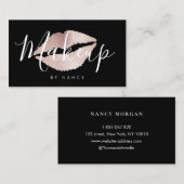 Carte De Visite Typographie maquillage moderne Rose Parties scinti (Devant / Derrière)