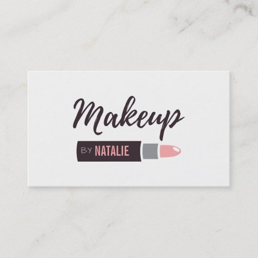 Carte de visite typographie maquillage moderne rou (Devant)