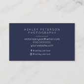 Carte De Visite Typographie minimale de photographie moderne de (Dos)