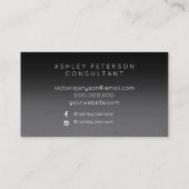 Carte De Visite Typographie minimale d'ombre gris noir de ciment (Dos)