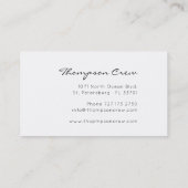 Carte De Visite Typographie minimale Nom de l'équipage manuscrit. (Dos)