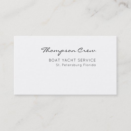 Carte De Visite Typographie minimale Nom de l'équipage manuscrit. (Devant)