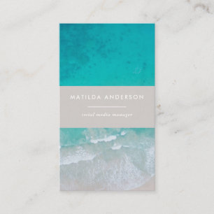 Carte De Visite Typographie minimaliste de plage moderne chic