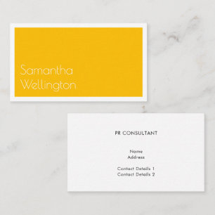 Carte De Visite Typographie minimaliste moderne brillante jaune so