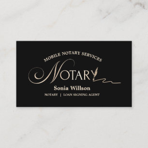 Carte De Visite Typographie Mobile Notaire & Loan Signature Agent