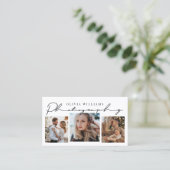 Carte De Visite Typographie moderne 3 Photo Collage Photographe (Debout devant)