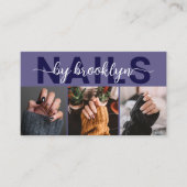 Carte De Visite Typographie moderne Artiste à ongles (Devant)