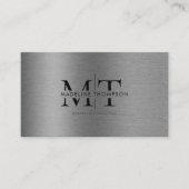 Carte De Visite Typographie moderne Black Metallic Code QR (Devant)