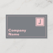 Carte De Visite Typographie moderne Blush Pink Bold Monogramme QR (Dos)