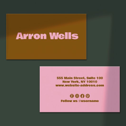 Carte De Visite Typographie moderne Bold Brown Professional