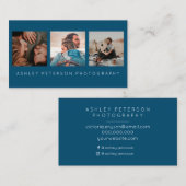 Carte De Visite Typographie moderne de bleu d'océan de (Devant / Derrière)