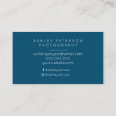 Carte De Visite Typographie moderne de bleu d'océan de (Dos)
