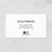 Carte De Visite Typographie moderne de ciseaux d'or de coiffeur (Dos)