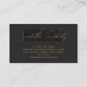Carte De Visite Typographie moderne de microblading gris noir (Dos)