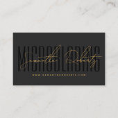 Carte De Visite Typographie moderne de microblading gris noir (Devant)
