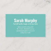 Carte De Visite Typographie moderne de script à menthe rose (Dos)