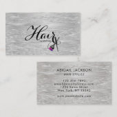 Carte De Visite Typographie moderne élégante Cheveux par nom Faux  (Devant / Derrière)