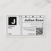 Carte De Visite Typographie moderne Gras Monogramme QR Code (Devant)