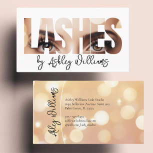 Carte De Visite Typographie moderne "LASHES by" lash artiste
