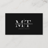 Carte De Visite Typographie moderne Monogramme noir QR code (Devant)