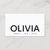 Carte De Visite Typographie moderne noir blanc (Devant)