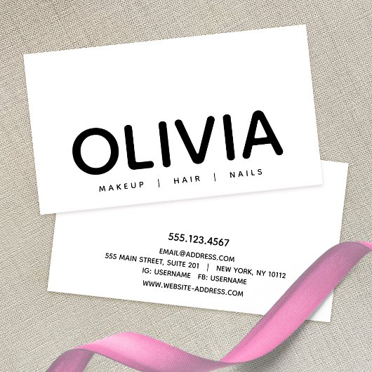 Carte De Visite Typographie moderne noir blanc