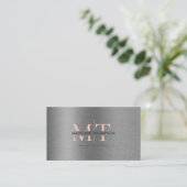 Carte De Visite Typographie moderne Orange Metallic Code QR (Debout devant)
