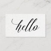 Carte De Visite Typographie moderne simple | bonjour (Devant)