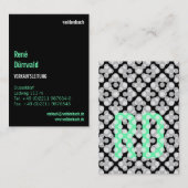 Carte De Visite Typographie moderne sur fond noir (Devant / Derrière)