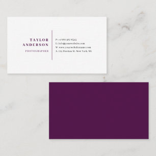 Carte De Visite Typographie moderne violet serif minimaliste
