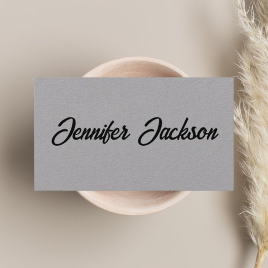 Carte De Visite Typographie noir et gris minimal neutre