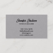 Carte De Visite Typographie noir et gris minimal neutre (Dos)