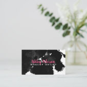 Carte De Visite typographie noire de maquillage de brushtrokes (Debout devant)