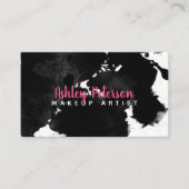 Carte De Visite typographie noire de maquillage de brushtrokes (Devant)