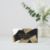 Carte De Visite Typographie noire de maquillage de cheveux de (Debout devant)