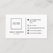 Carte De Visite Typographie noire moderne | Bordure orange (Dos)