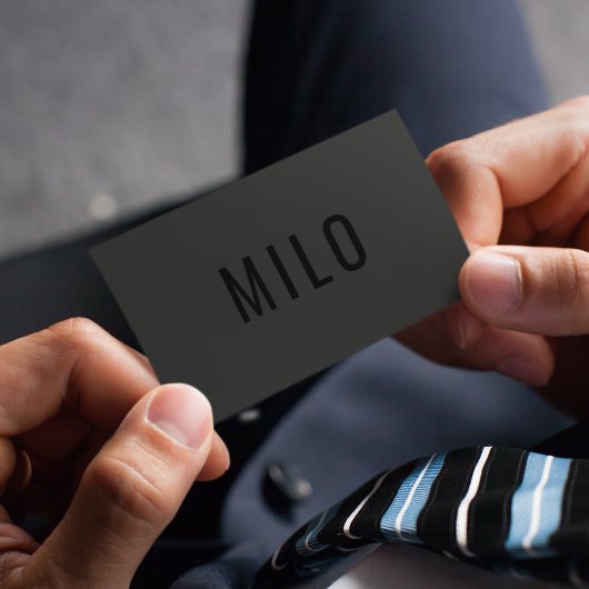 Carte De Visite Typographie Noire professionnelle moderne Classy L