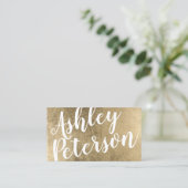 Carte De Visite Typographie nommée de maquillage de cheveux blancs (Debout devant)