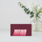 Carte De Visite Typographie ondulée rétro moderne CODE QR bordeaux (Debout devant)