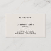 Carte De Visite Typographie personnalisée Moderne Élégant Minimali (Dos)