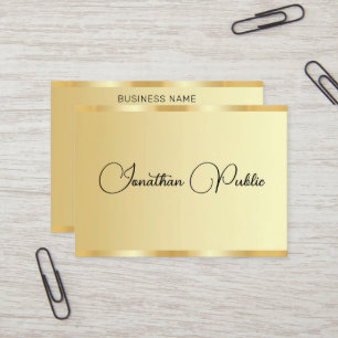 Carte De Visite Typographie personnalisée Script Gold Look Profess