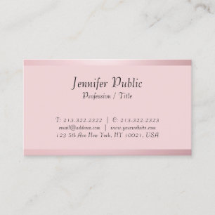 Carte De Visite Typographie personnalisée Script Modèle Rose or