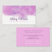 Carte De Visite Typographie pourpre de maquillage de traçage (Devant / Derrière)