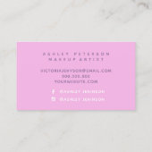 Carte De Visite Typographie pourpre de maquillage de traçage (Dos)