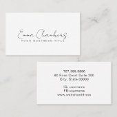 Carte De Visite Typographie professionnelle simple minimaliste (Devant / Derrière)