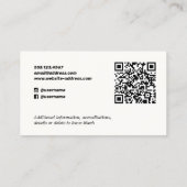 Carte De Visite Typographie rétro Code QR noir (Dos)