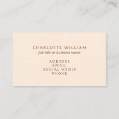 Carte De Visite Typographie Rétro Orange Moderne (Dos)